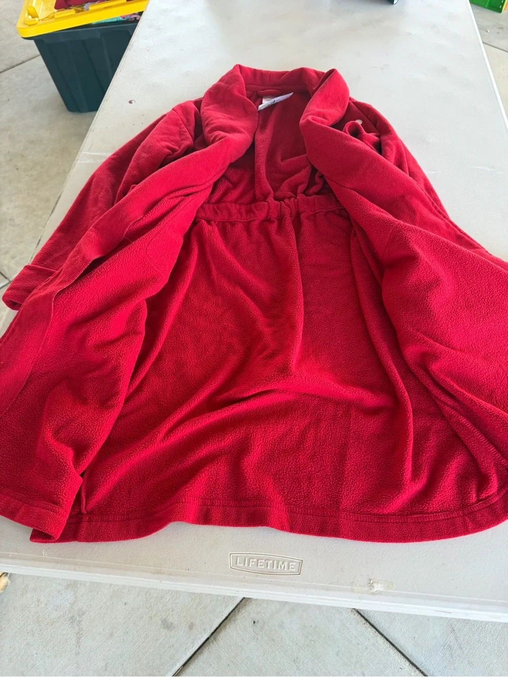 Gymboree Bright Red Kids Robe With Snowman Patch